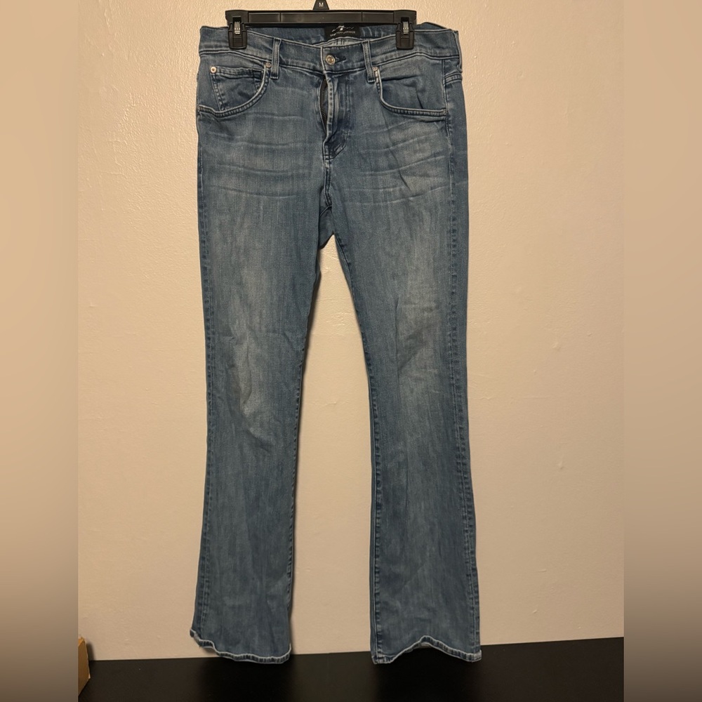 7 For All Mankind Light Blue Straight Leg Jeans BRETT